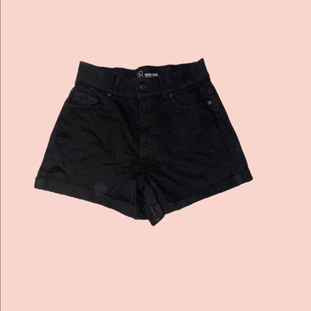 Juniors NoBo Black High Rise Jean Shorts